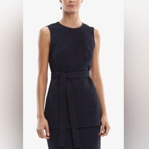 MM. LaFleur Womens Sleeveless Textured Top Navy McCarthy Jacquard Cotton Sz 6